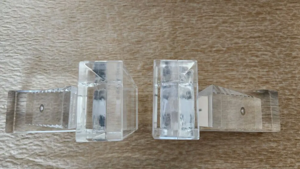 Serre-livres en méthacrylate massif – Design moderniste rare, années 1980