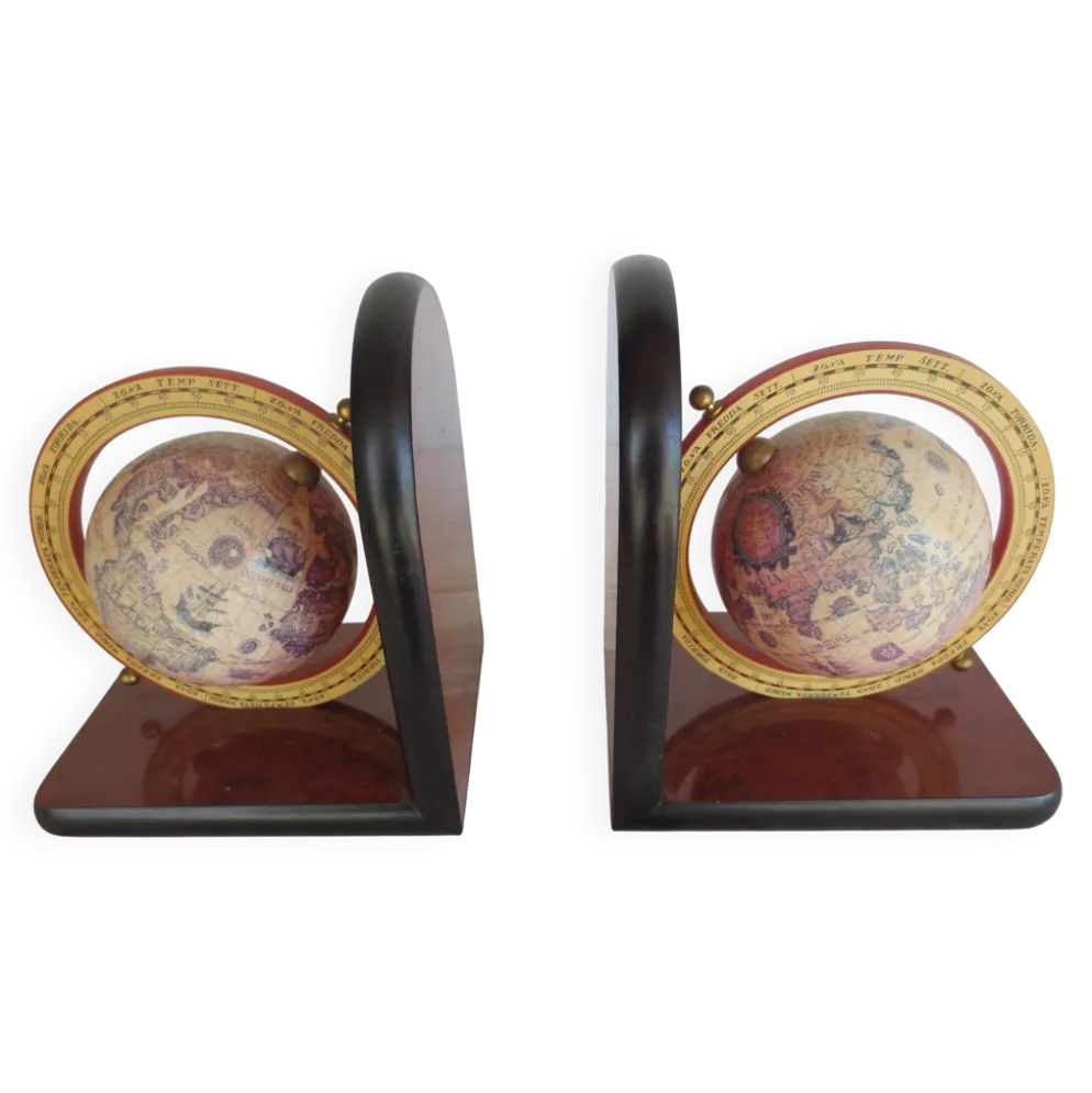 Serre- livres formica et globes terrestres