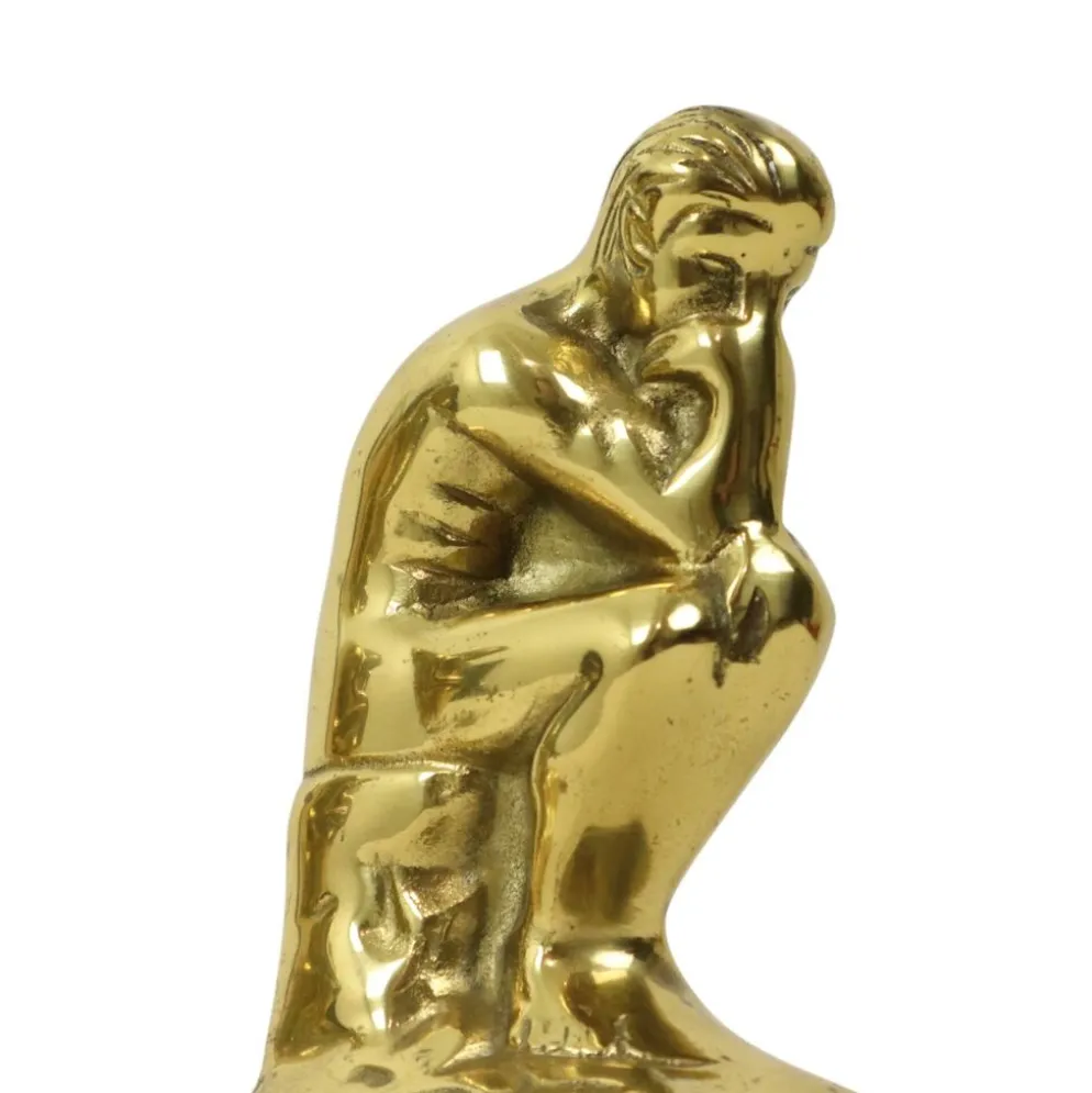 Serre-livres italiens en laiton "Le Penseur" Rodin Regina