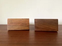 Serre-livres éléphants en bois, artisanal 1960