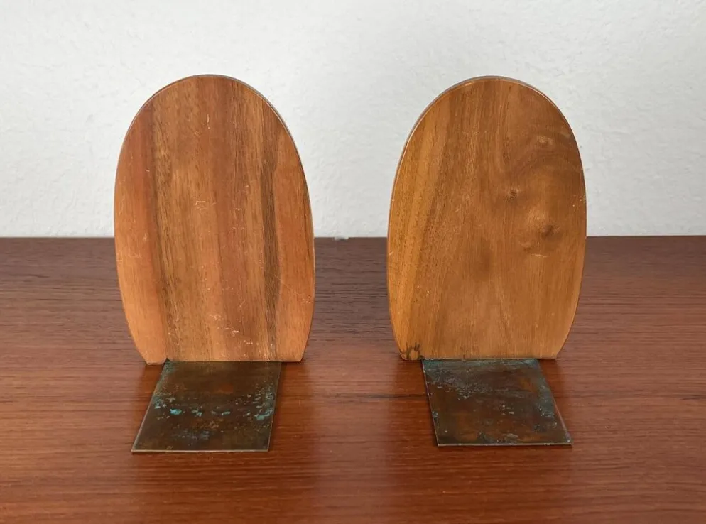 Serre-livres scandinaves en bois du milieu du siècle, années 1960, lot de 2