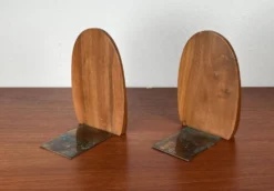 Serre-livres scandinaves en bois du milieu du siècle, années 1960, lot de 2