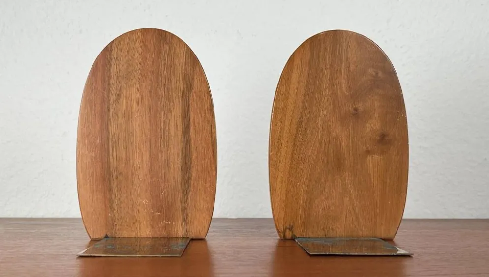 Serre-livres scandinaves en bois du milieu du siècle, années 1960, lot de 2
