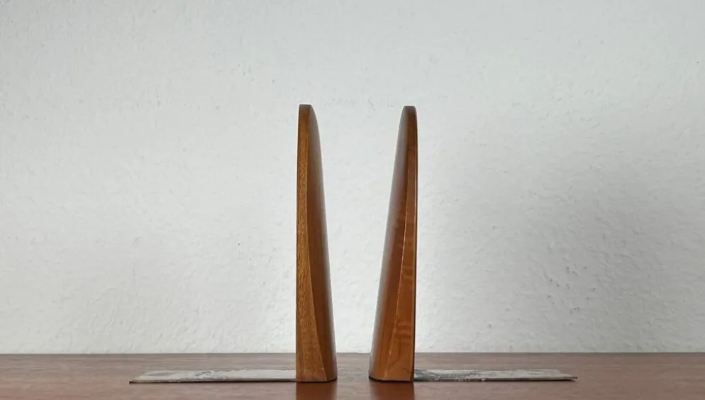 Serre-livres scandinaves en bois du milieu du siècle, années 1960, lot de 2