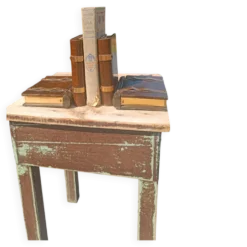Serre-livres trompe-l'œil en bois livre et boite