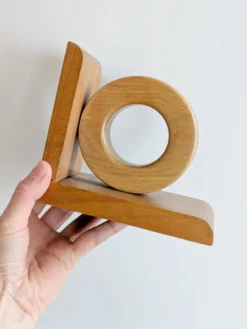 Serre livres vintage bois style Bauhaus Midcentury minimaliste