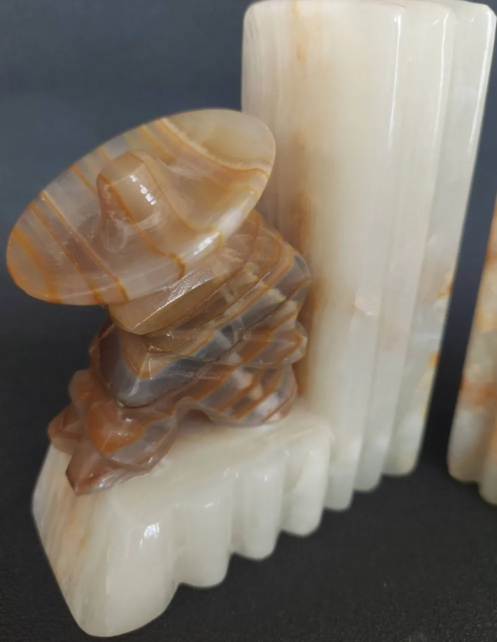 Serre-livres vintage onyx Mexicains assoupis années 60-70