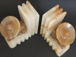 Serre-livres vintage onyx Mexicains assoupis années 60-70