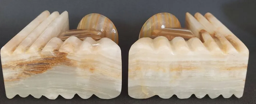 Serre-livres vintage onyx Mexicains assoupis années 60-70