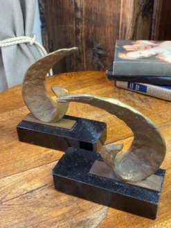 Serres-livres en bronze et marbre