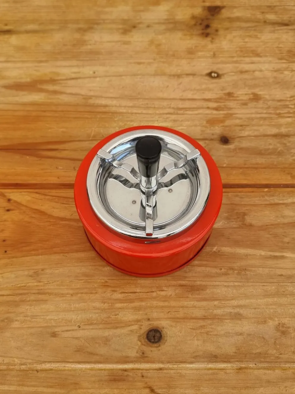 Service fumeur vintage orange Soveno Made in France années 70