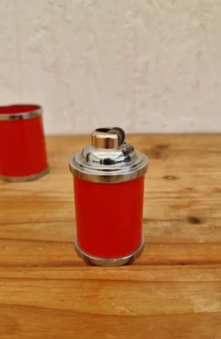 Service fumeur vintage orange Soveno Made in France années 70