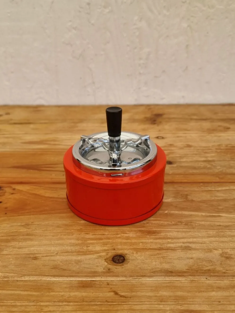 Service fumeur vintage orange Soveno Made in France années 70