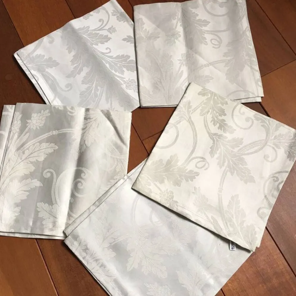 Serviette Christofle "Orangerie" coton Gris damassé