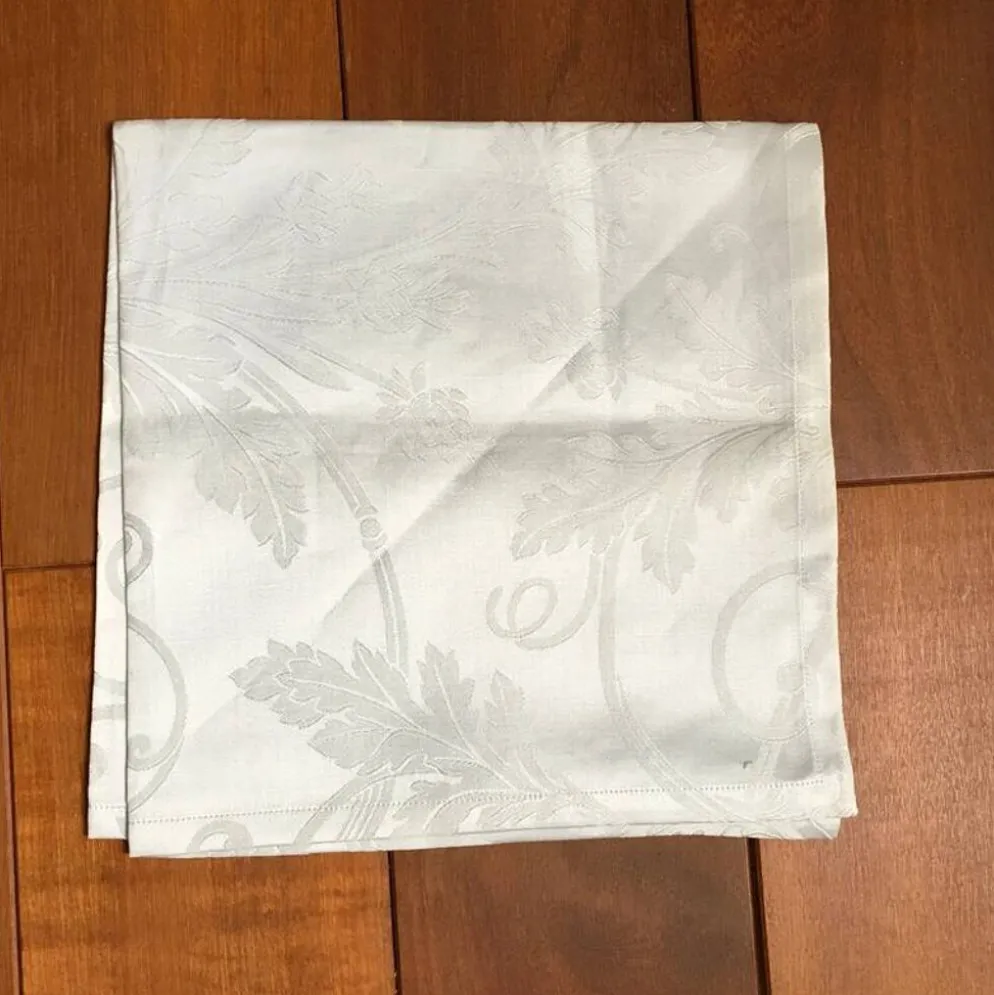 Serviette Christofle "Orangerie" coton Gris damassé