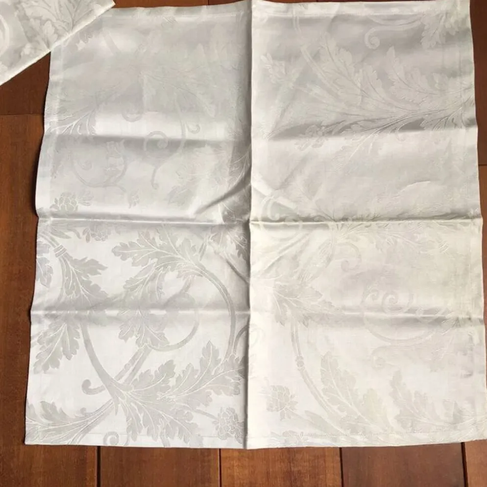 Serviette Christofle "Orangerie" coton Gris damassé