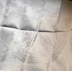 Serviette de table ancienne brodée AC lilas