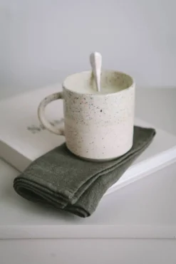 Serviette en lin lavé Kaki