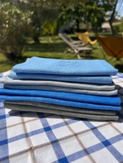 Serviettes Anciennes Dépareillées Teintées - lot de 8 - Monogrammes Brodés