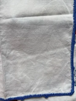6 serviettes anciennes en lin brodées