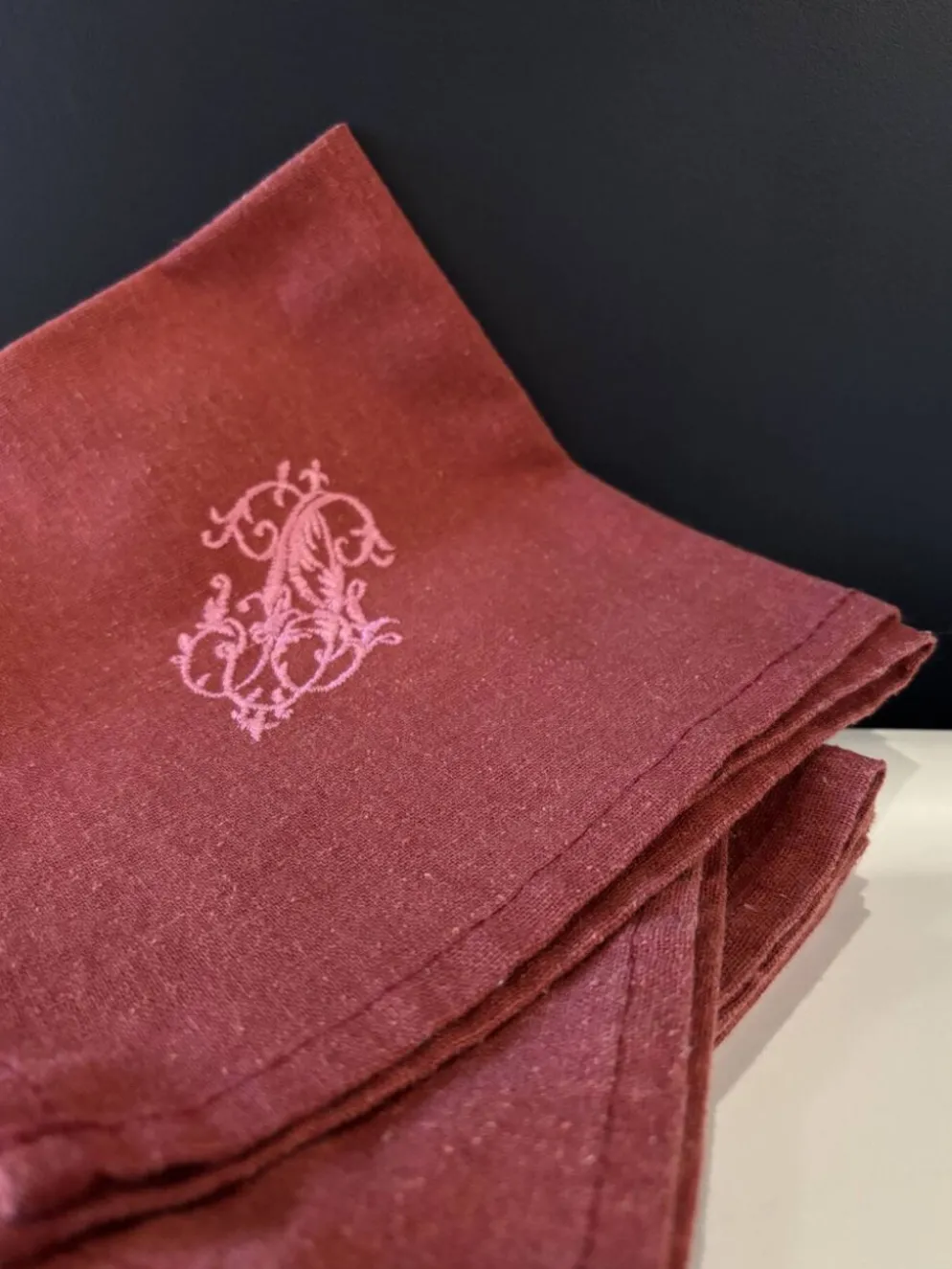 Serviettes anciennes en métis