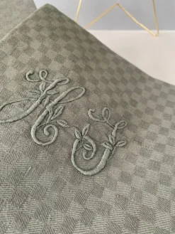 Serviettes anciennes monogrammées