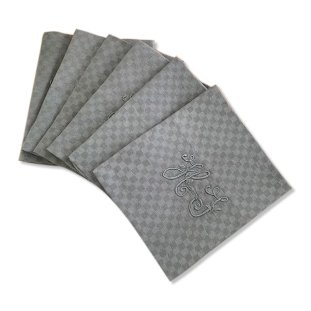 Serviettes anciennes monogrammées