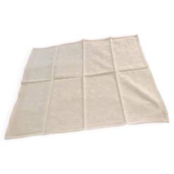 4 serviettes blanches damassé de lin