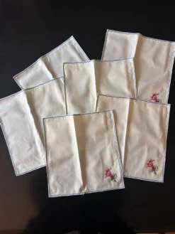 6 serviettes brodées