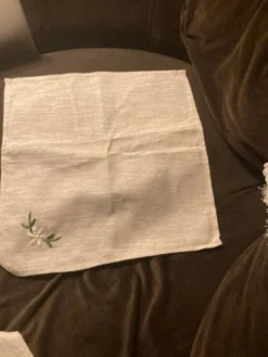 Serviettes brodés en lin et coton