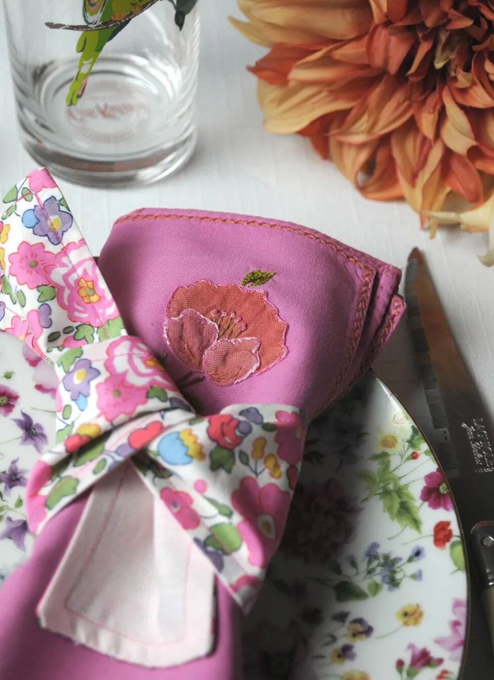 6 Serviettes “Cosmos du jardin”