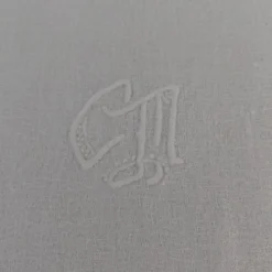 12 serviettes de table anciennes coton blanc monogramme CM