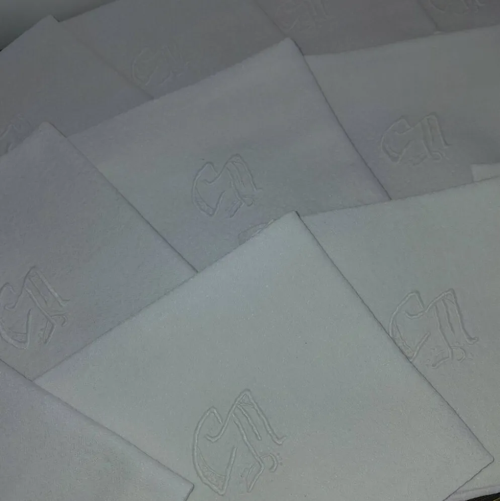 12 serviettes de table anciennes coton blanc monogramme CM