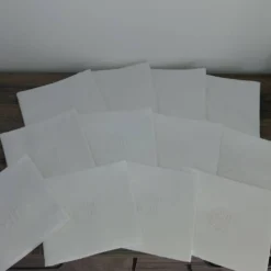 12 serviettes de table anciennes coton blanc monogramme CM