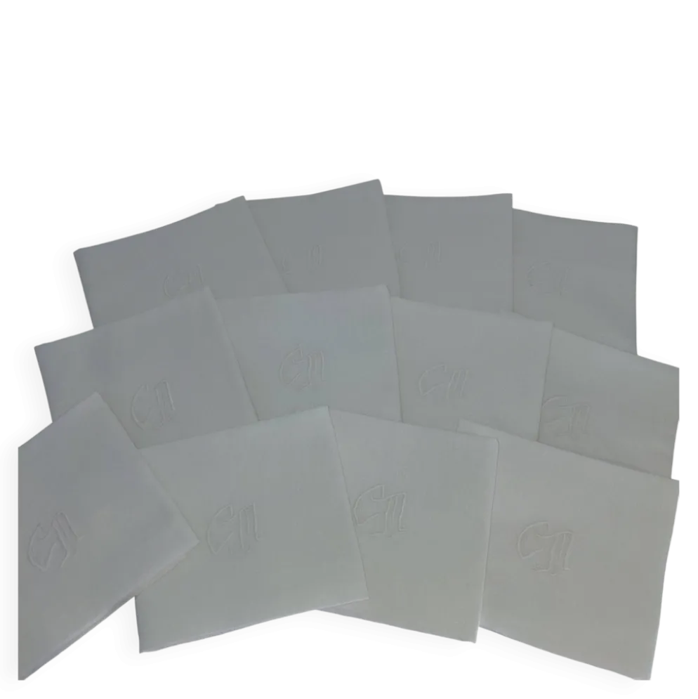 12 serviettes de table anciennes coton blanc monogramme CM