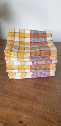 Serviettes de table anciennes en coton