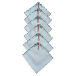 6 serviettes de table brodées anciennes