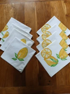 8 serviettes de table Carré Blanc