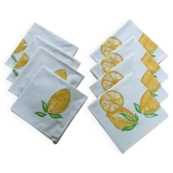 8 serviettes de table Carré Blanc