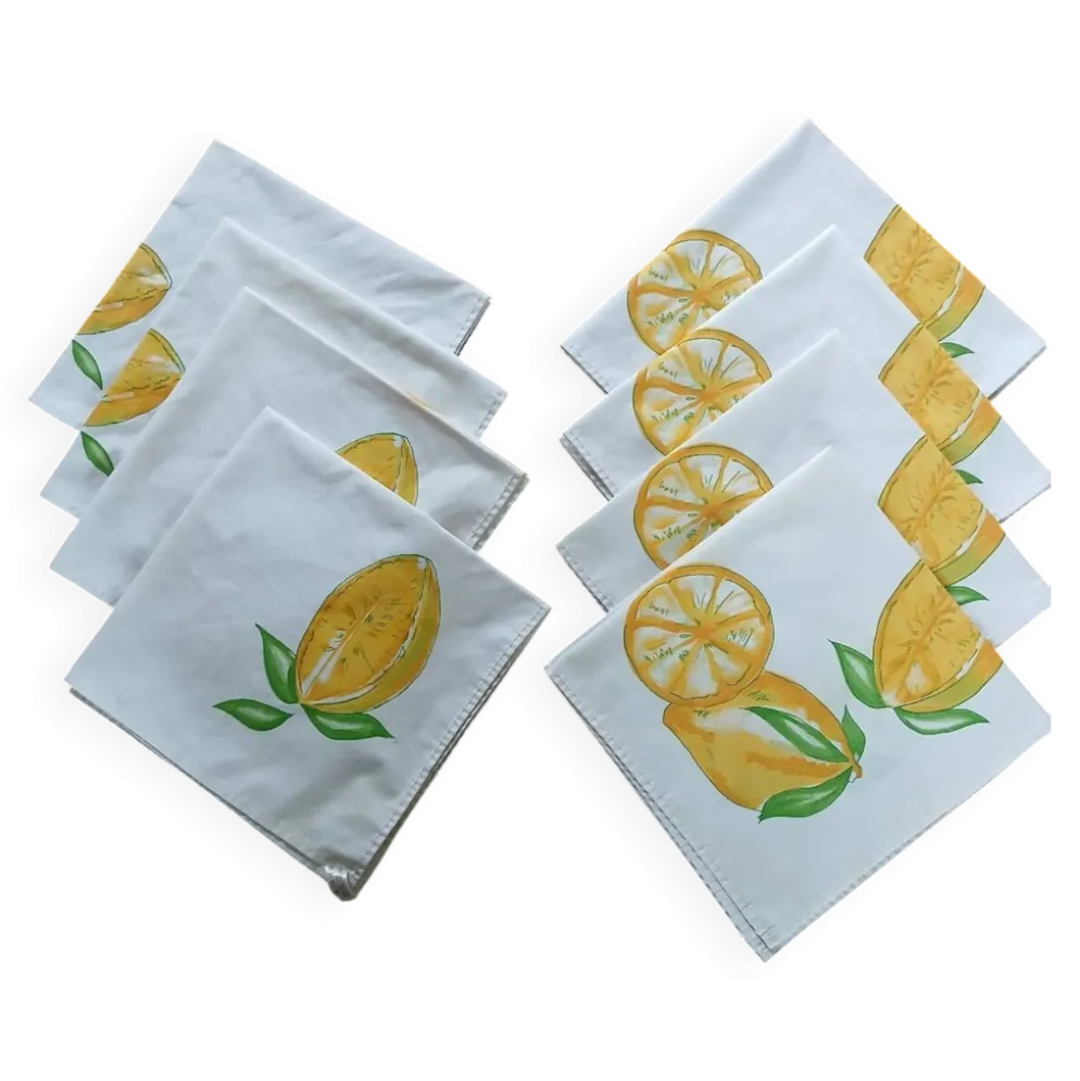 8 serviettes de table Carré Blanc