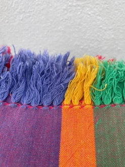 5 serviettes de table à carreaux multicolores