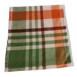 12 serviettes de table à carreaux vintage