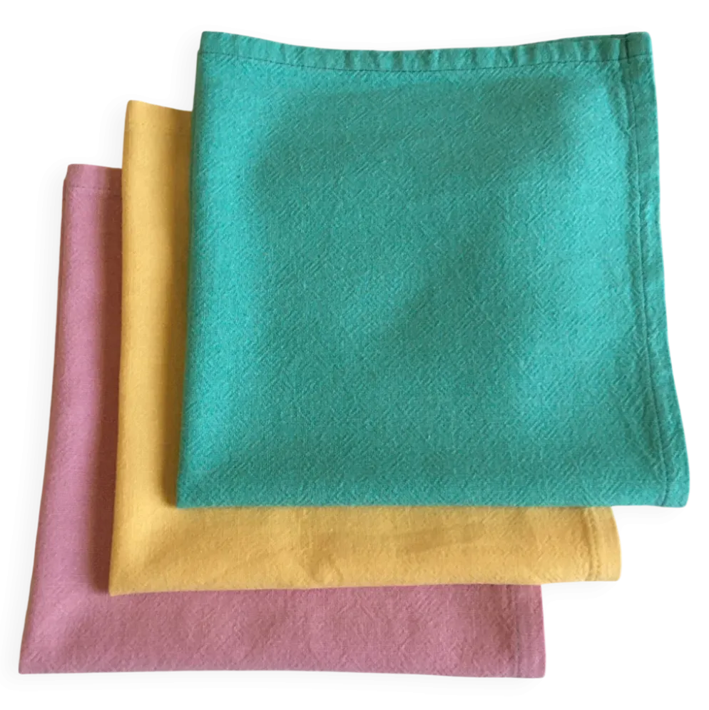 3 serviettes de table damassées 40 x 39