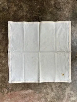 6 serviettes de table en coton beige brodé