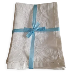10 serviettes de table en coton damassé blanc