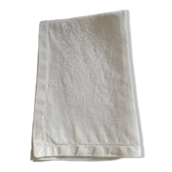 10 serviettes de table en coton damassé blanc