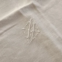 2 serviettes de table monogramme H