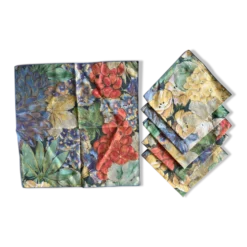 6 serviettes de table motifs fleuris