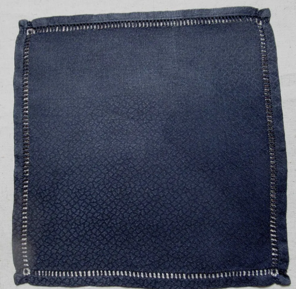 6 serviettes de table noires, en damassé de lin