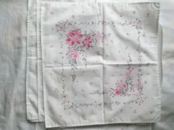 6 serviettes de table rétro motif fleuri vintage